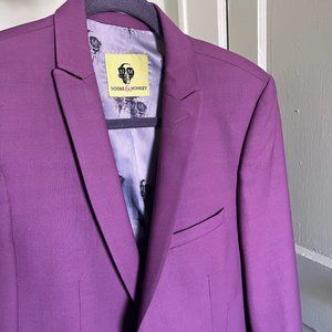 Purple Men's One Button Suit Blazer Jacket
